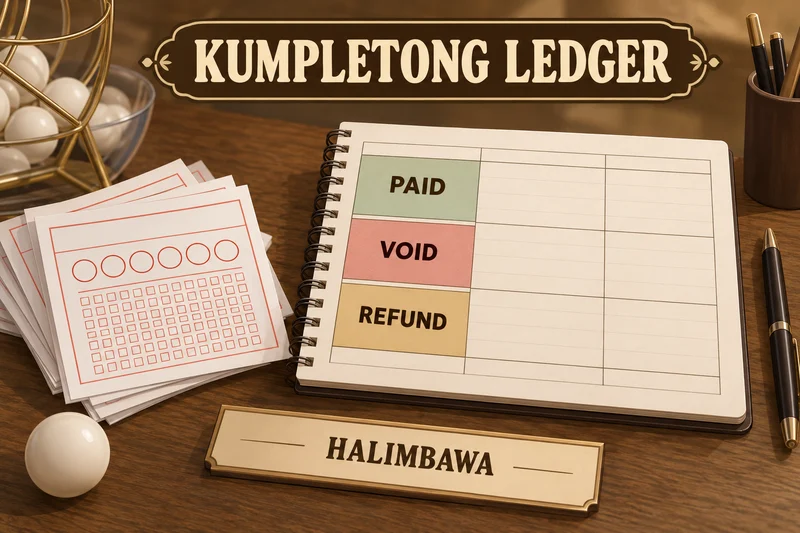 Explanatory illustration: Ticket ledger reconciliation. Sample labels, not actual results.